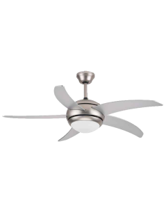 VENTILADOR 5 ASPAS COLOR NIQUEL E27 Φ120 70W C/MANDO