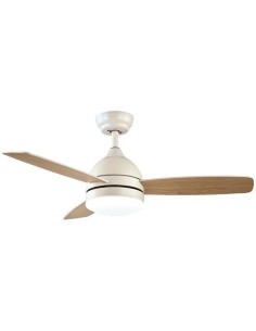 VENTILADOR DECORATIVO COLOR BLANCO ASPAS EN MADERA CON...