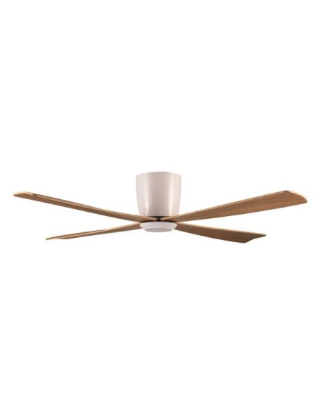 VENTILADOR DECORATIVO COLOR MADERA, 4 PALAS, CON MANDO Φ122 MOTOR 58W DC