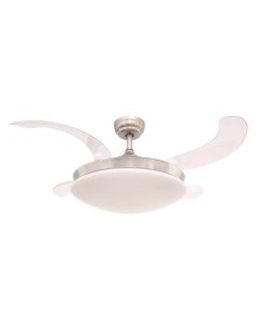 VENTILADOR DECORATIVO NIKEL CON ASPAS RETRÁCTILES, LUZ...