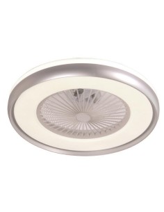 PLAFÓN DECORATIVO CON VENTILADOR BLANCO-PLATA Φ60 35W