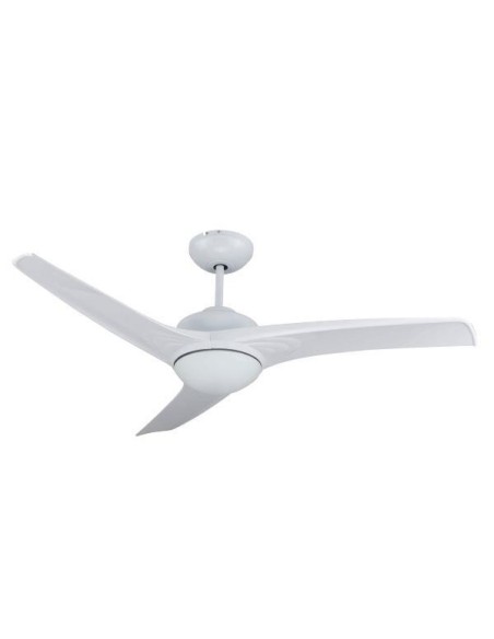 VENTILADOR DECORATIVO CON 1 LUZ E27 Ø132 70W BLANCO 3 PALAS CON MANDO