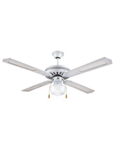 VENTILADOR DECORATIVO CON 1 LUZ E27 BLANCO Φ130 70W 2