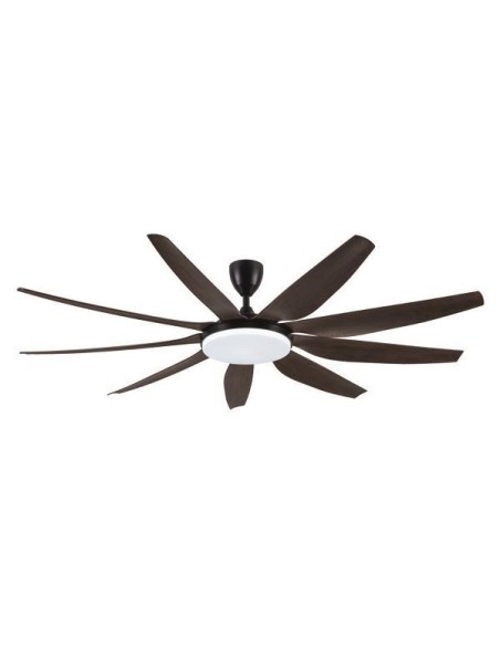 VENTILADOR DECORATIVO NEGRO CON LUZ LED, 9 PALAS Y MANDO Φ180 MOTOR DC 58W