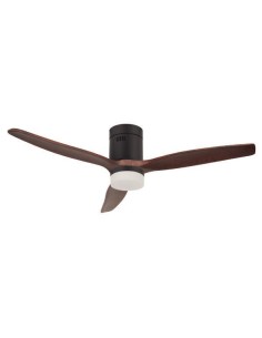 VENTILADOR DECORATIVO NEGRO, 3 PALAS MARRONES CON ALTAVOZ... 2