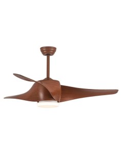 VENTILADOR DE TECHO COLOR MADERA CON LUZ LED Y CONTROL...