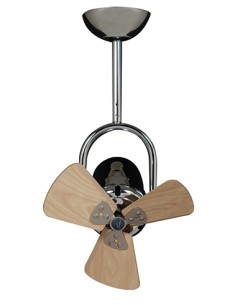 VENTL TECHO FINO 3 ASPAS MADERA CROMADO DIRECCION VIENTO...