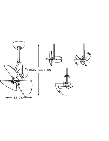 VENTL TECHO FINO 3 ASPAS MADERA CROMADO...