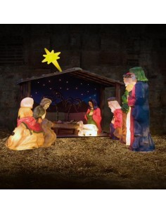 PESEBRE CON ESTRELLA Y ESCULTURAS SET 9 PZS 350_160cm