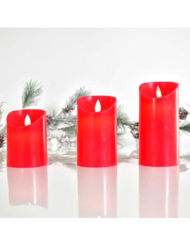 VELA LUZ LED CON MOVIMIENTO EN LLAMA, ROJA, CON...
