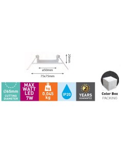 EMPOTRABLE FIJO "OHIKO K" CUADRADO ALUMINIO CROMO MATE BAÑO 2