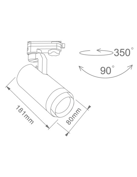 PROYECTOR CARRIL TRIFASICO "KUTNO" LED 30W 3000K-4000K-6000K NEGRO PRO (OLD REF. E.145-55031)