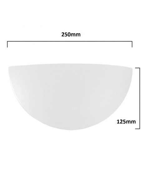 CRISTAL 1/2 PLAFON 250x40mm.mate 1 cara