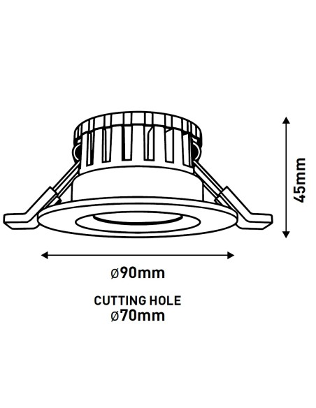 EMPOTRABLE LED Ø90mm 5/8W 4CCT BLANCO-NEGRO PRO