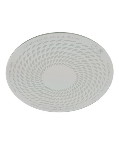 CRISTAL DE RECAMBIO DOWNLIGHT Ø18,4cm TRANSPARENTE CON SERIGRAFIA BLANCA