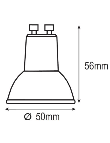 BOMBILLA LED GU10 4,9W 3000K 38º 175-265V PRO
