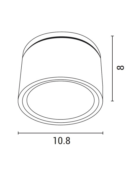FOCO DE SUPERFICE GX53 D108xH80 NEGRO ARTE ILLUMINA