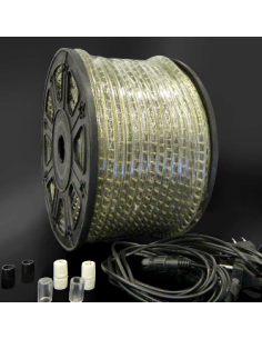 CABLE DE LUZ, 2 VIAS, BLANCO, 100m, 36 BOMBILLAS/m
