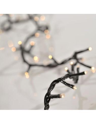 LÍNEA, 100 LUCES 4mm, 230V, CONECTOR HASTA 3, CABLE 150cm, CABLE VERDE, LUZ TRANSPARENTE, POR 5cm, IP20