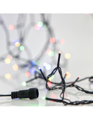 LINEA, 180 LED 3mm, 31V, FIJA, CONECTOR HASTA 6, CABLE VERDE, MULTI LED POR 7.5cm, IP44, (SIN ADAPTADOR Y CABLE)