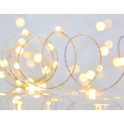 CADENA SUPER BRILLO 100 MINI LED 2700K C/TRANSF. IP44 1500cm