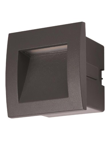 EMPOTRABLE PARED LED "VAGG" 3W IP54 220-240V 90x90x70mm GRIS OSCURO PRO