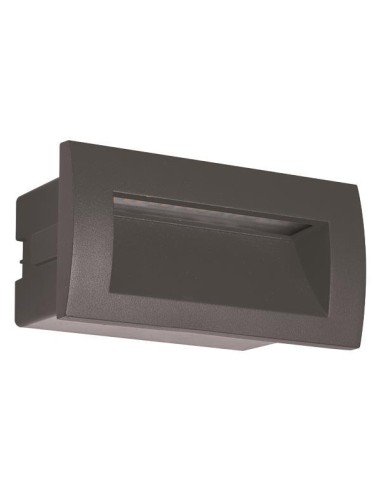 EMPOTRABLE PARED LED "VAGG" 3W IP54 220-240V 140x70x70mm GRIS OSCURO PRO