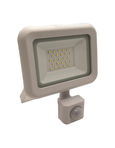 PROYECTOR LED SMD CON DETECTOR DE MOVIMIENTO GIRATORIO 20W BLANCO IP44 6500K PLUS